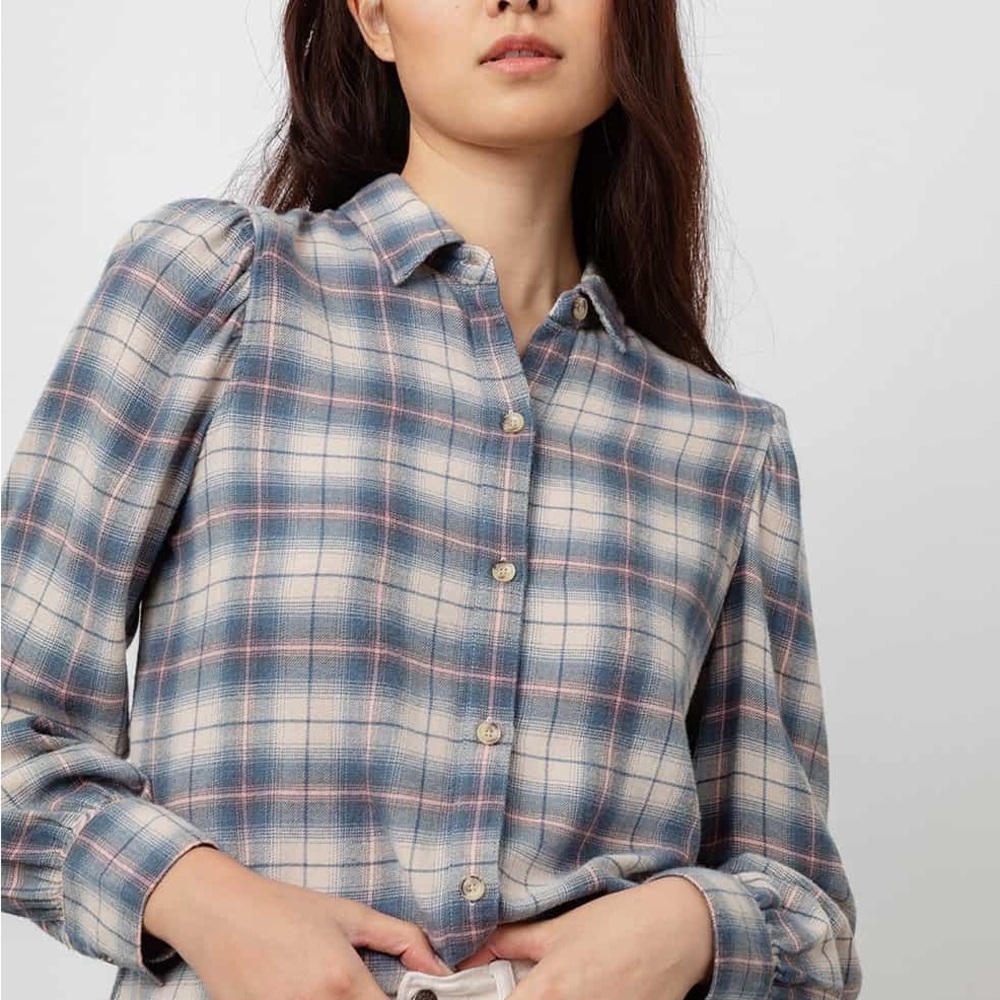 NWT Rails Blue and Pink Plaid Button-Down Shirt